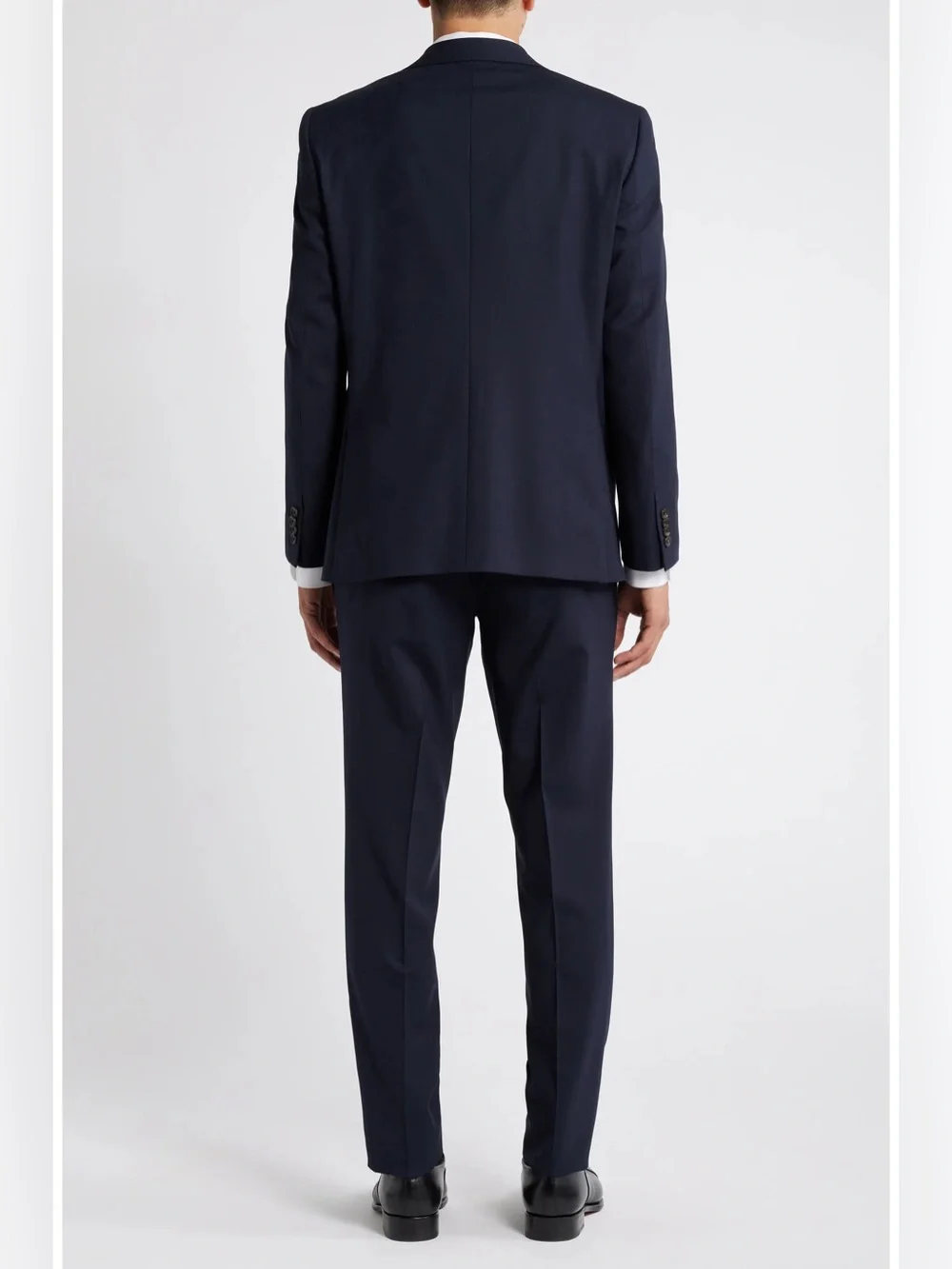 Jack Victor Men's Classic Navy Two-Button Wool Suit Jacket - 40R